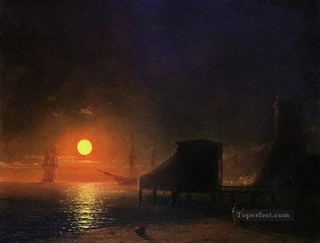 イワン・コンスタンティノヴィチ・アイヴァゾフスキー Painting - フェオドシアの月明かり 1852 ロマンチックなイワン・アイヴァゾフスキー ロシア